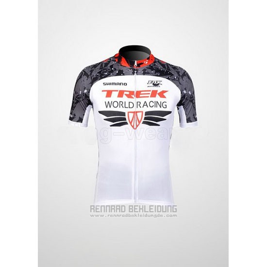 2012 Fahrradbekleidung Trek Wei und Grau Trikot Kurzarm und Tragerhose